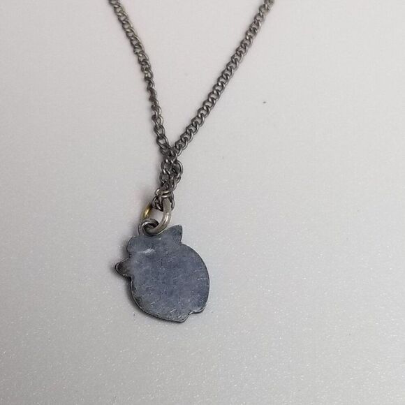 Vintage Tiny Apple Pendant Charm Necklace, Sterling Silver Chain, 16 inches - Picture 5 of 9
